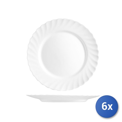 Assiette plate verre - 6x,